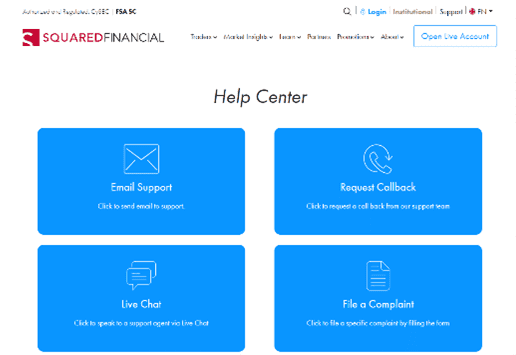 Soporte al Cliente de Squared Financial